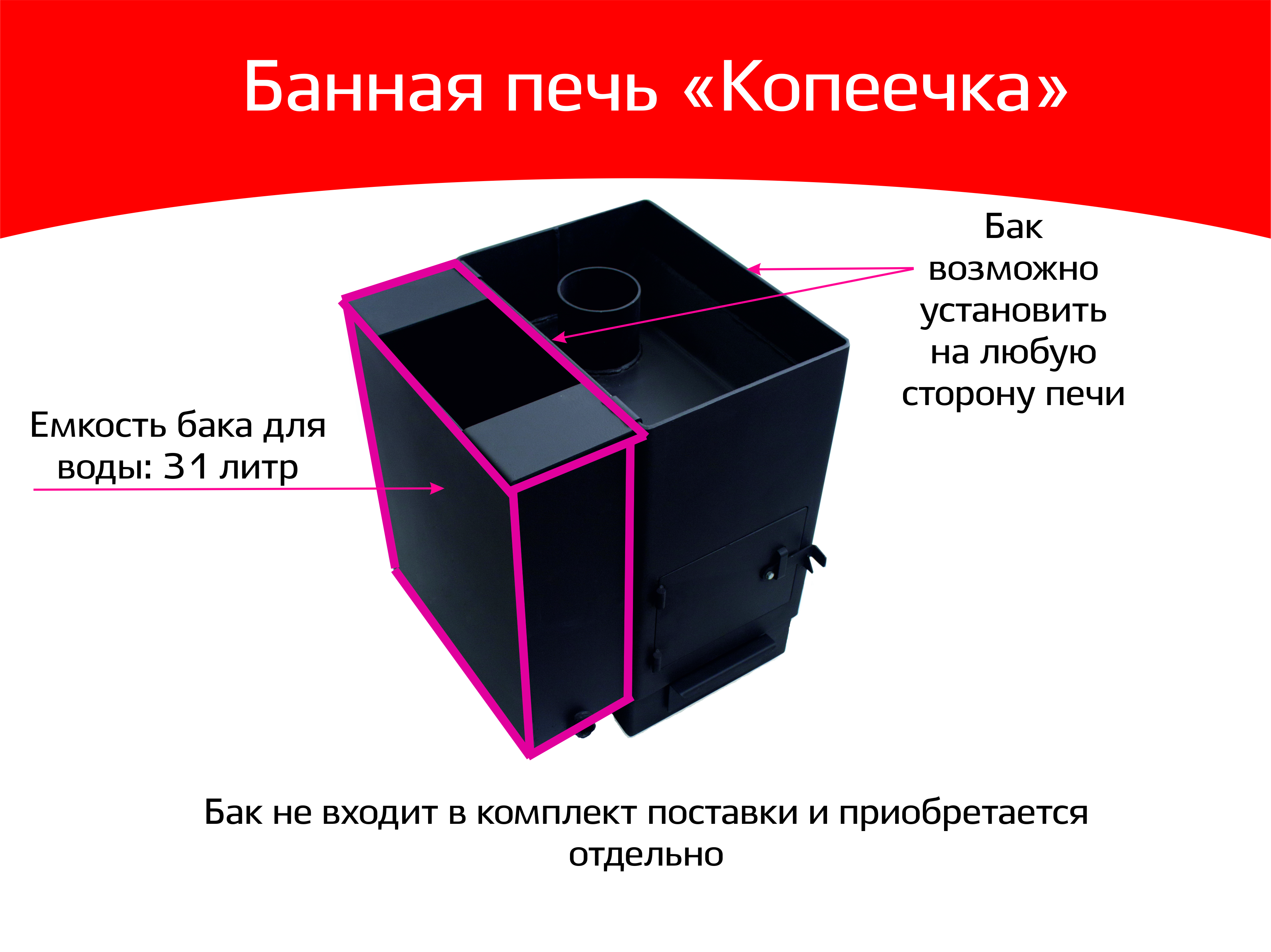 картинка Печь банная «КОПЕЕЧКА»  от магазина RockWood