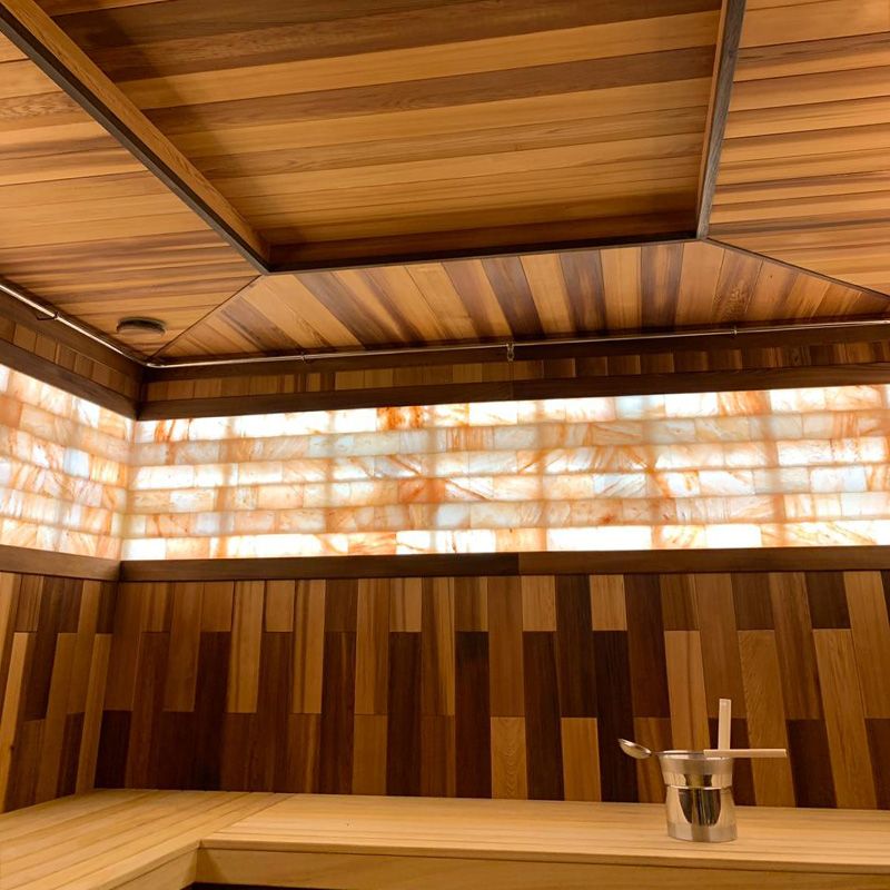 картинка Соль Гималайская Плитка Гладкая 200х100х25 мм. (с пазом) от магазина RockWood